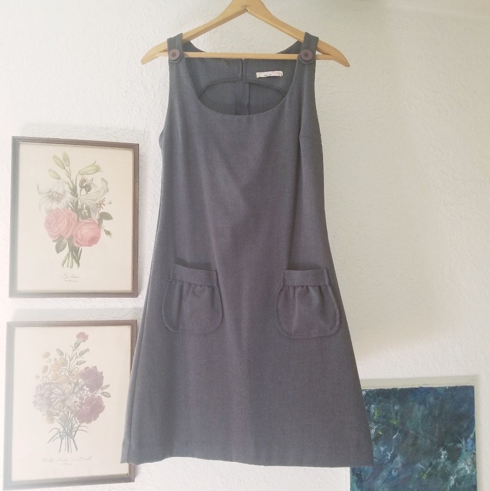 Grey pinafore jumper dress